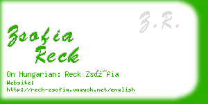 zsofia reck business card